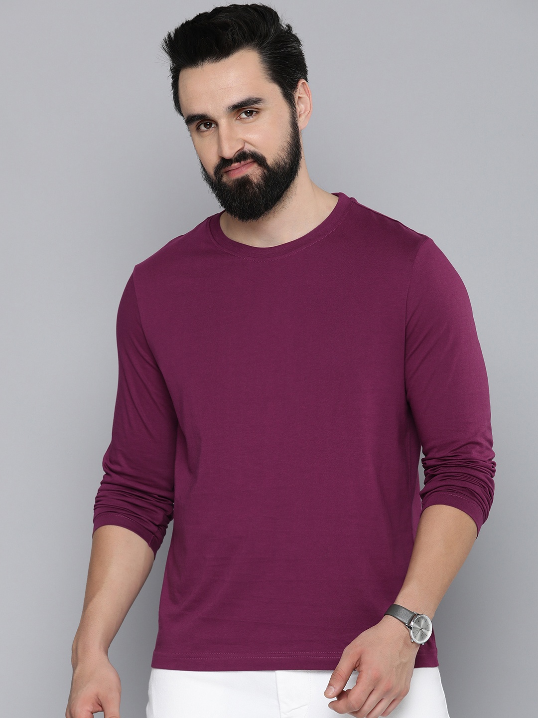 

Mast & Harbour Pure Cotton T-shirt, Purple