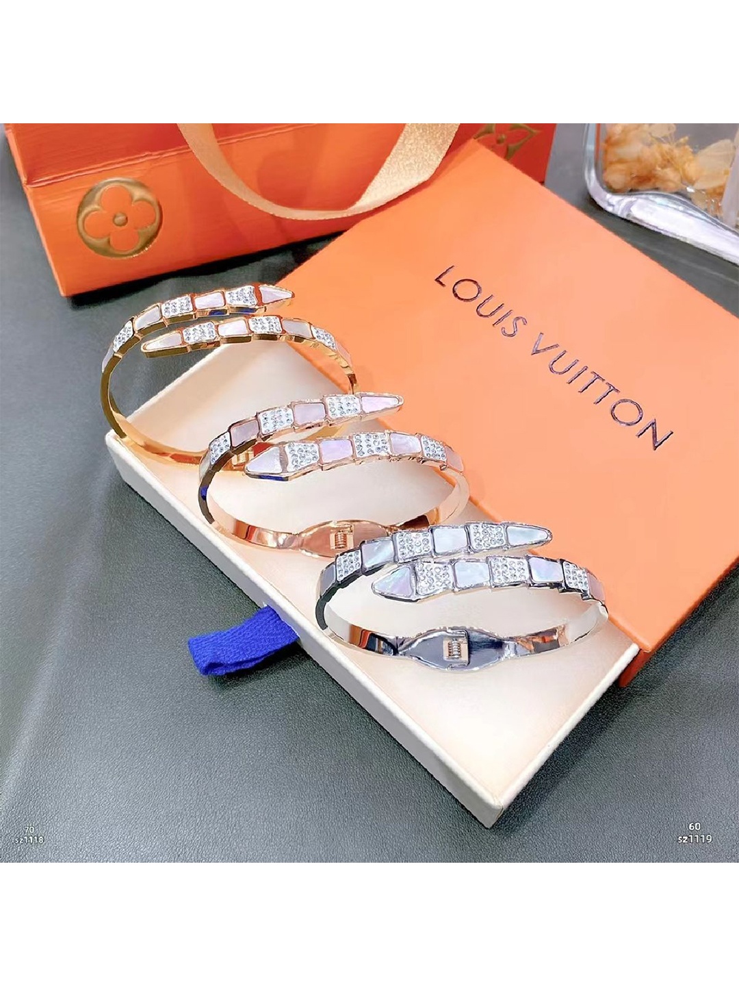 

ZIVOM Cubic Zirconia Rose Gold-Plated Kada Bracelet