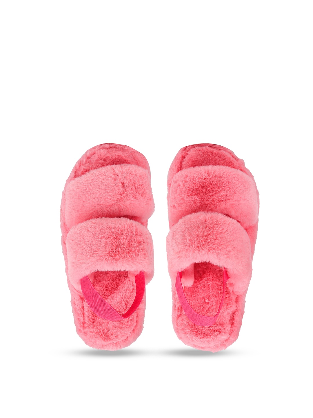 

CASSIEY Girls Self Design Fur Room Slippers, Pink