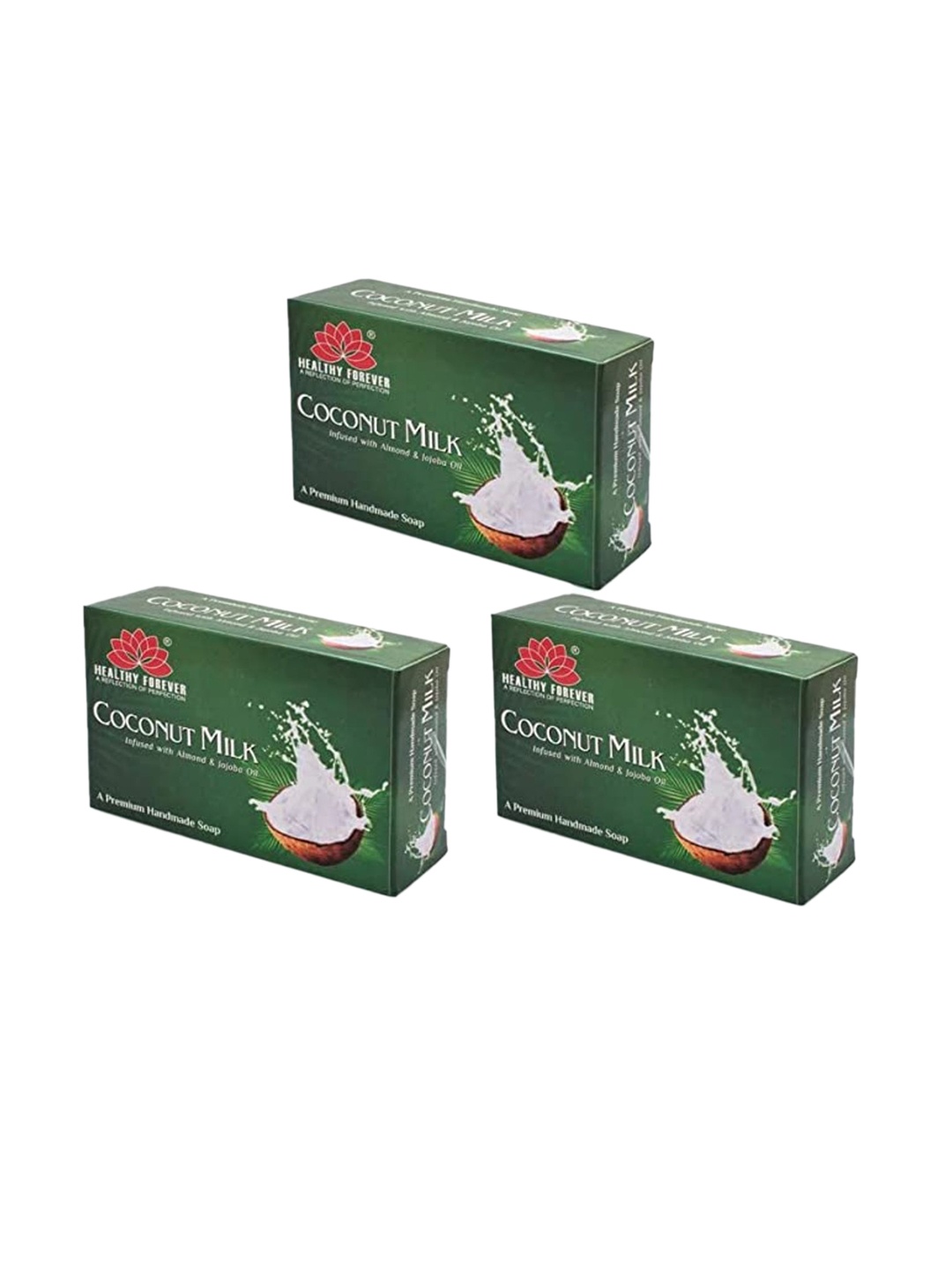 

HEALTHY FOREVER Pack of 3 Homemade Hydrated Coconut Milk Soap-120 gm, Green