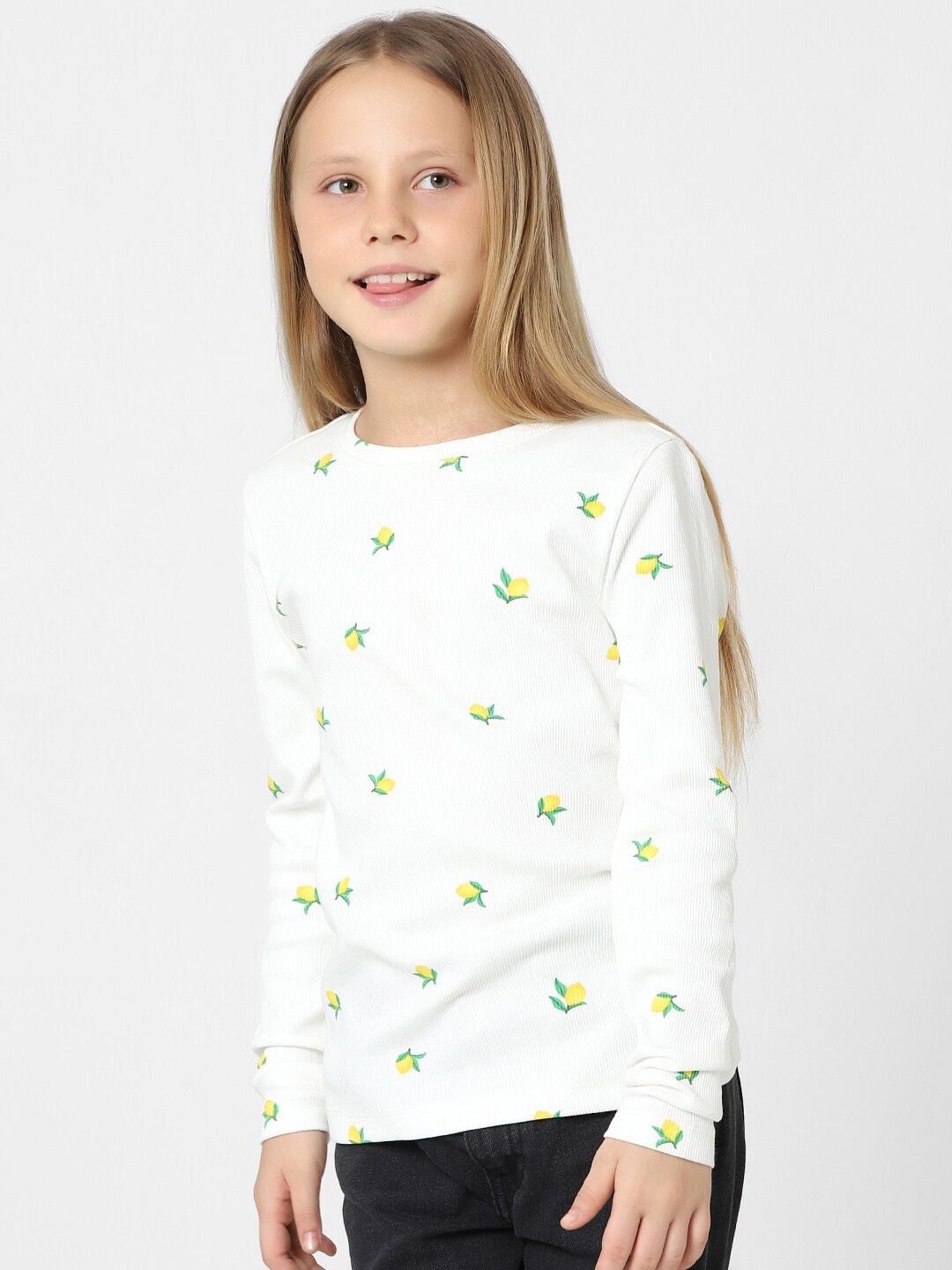 

KIDS ONLY Girls Conversational Printed Cotton T-shirt, White