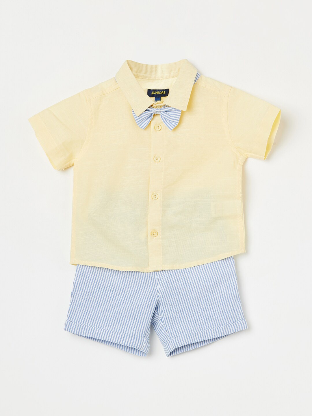 

Juniors by Lifestyle Boys Pure Cotton Shirt with Shorts, Yellow