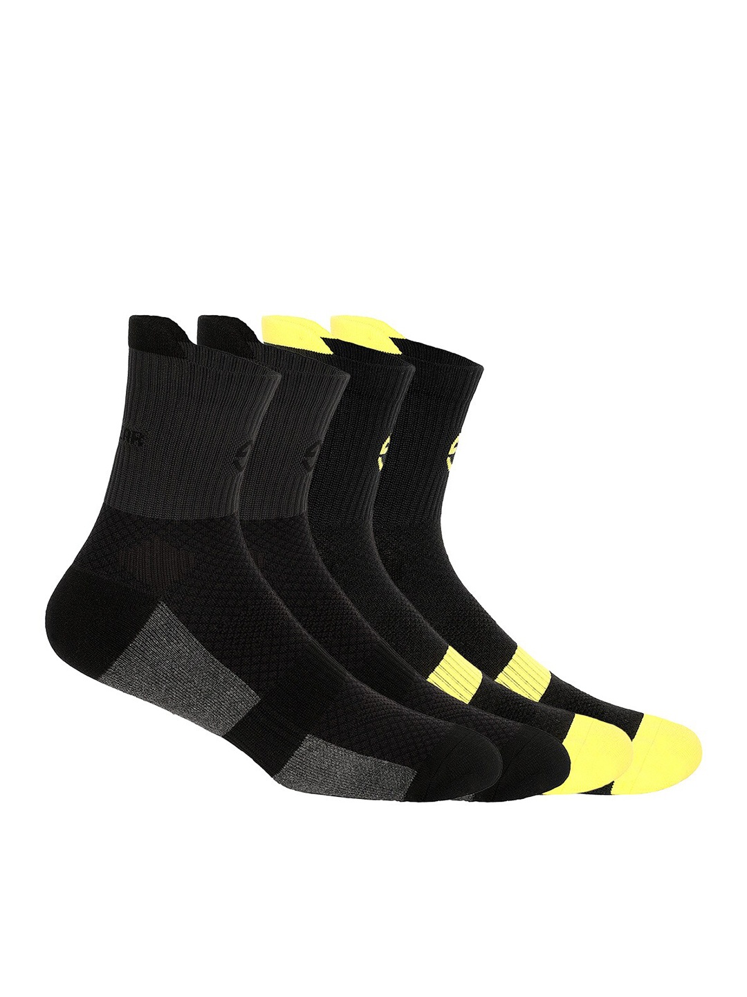 

SuperGear Men Pack of 2 Colour-Blocked Cycling Socks, Charcoal