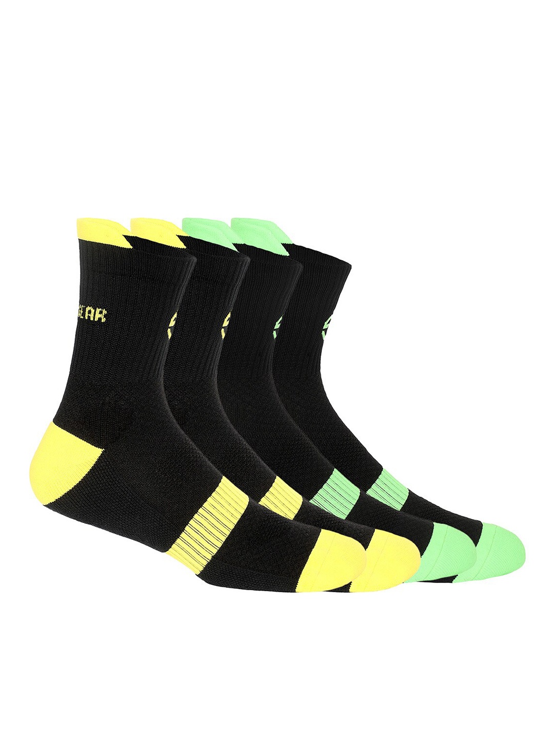 

SuperGear Men Pack Of 3 Patterned Cotton Ankle-Length Cycling Socks, Black