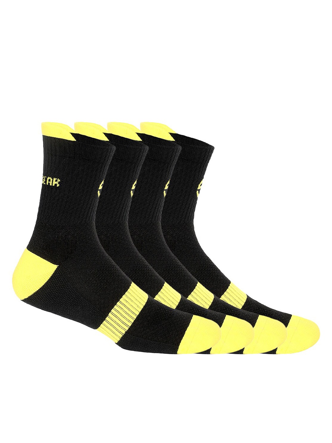 

SuperGear Men Pack Of 2 Patterned Ankle-Length Cotton Cycling Socks, Yellow