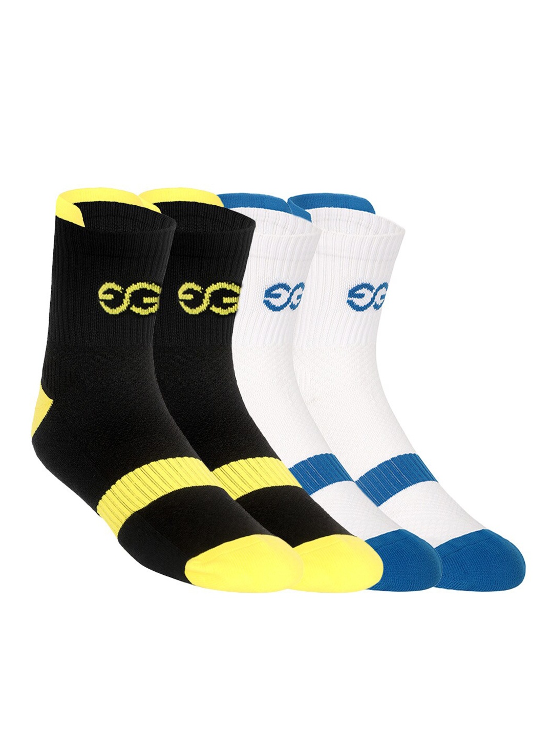 

SuperGear Men Pack Of 2 Patterned Cotton Ankle-Length Cycling Socks, Blue