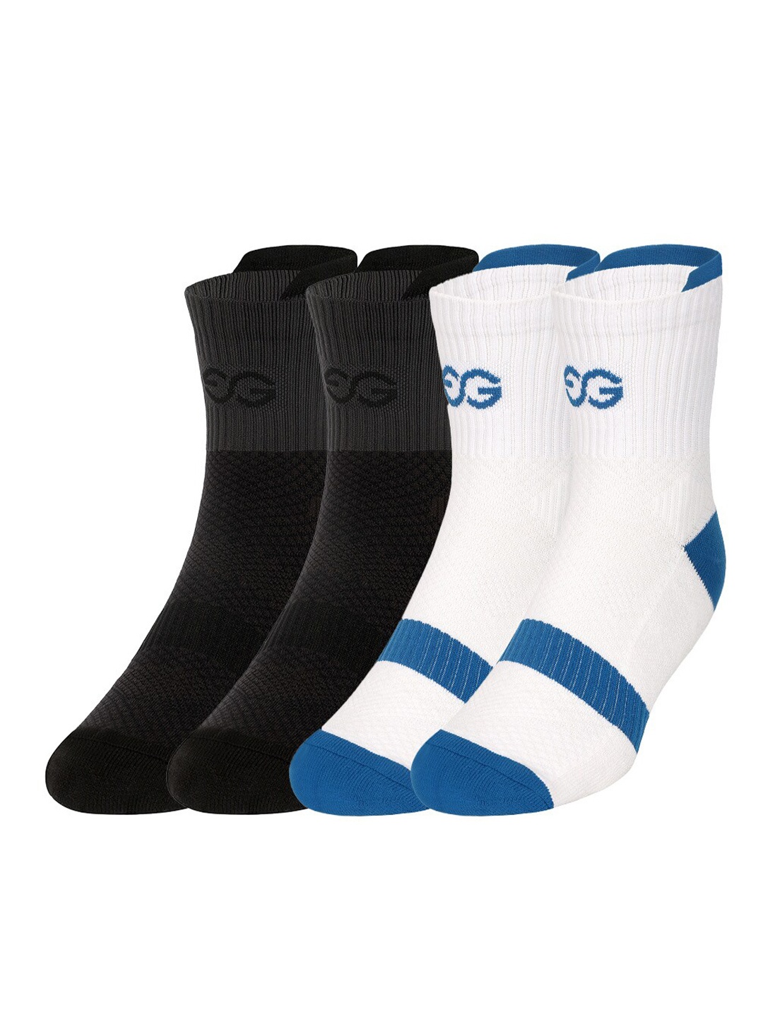 

SuperGear Pack of 2 Men Ankle Length Cycling Socks, Black