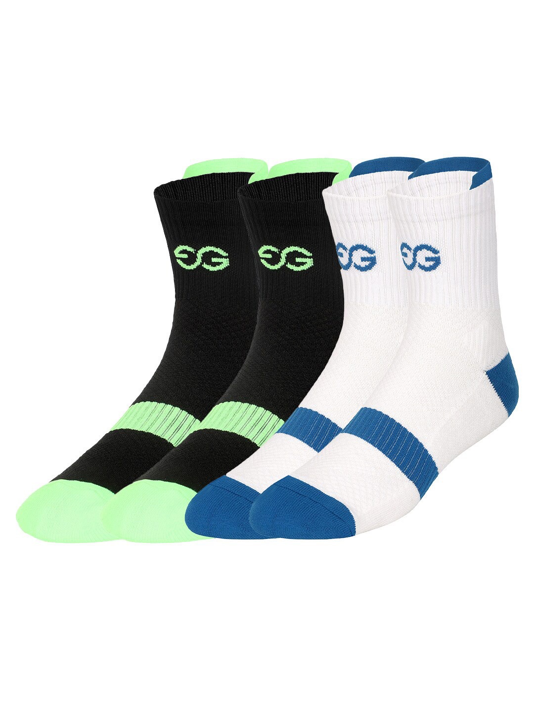 

SuperGear Men Pack Of 2 Ankle-Length Cycling Socks, Blue