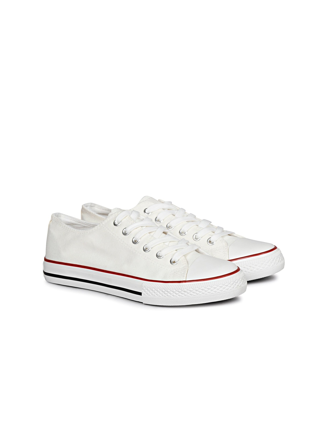 

MOZAFIA Women Canvas Lace-up Casual Low Top Sneakers, White