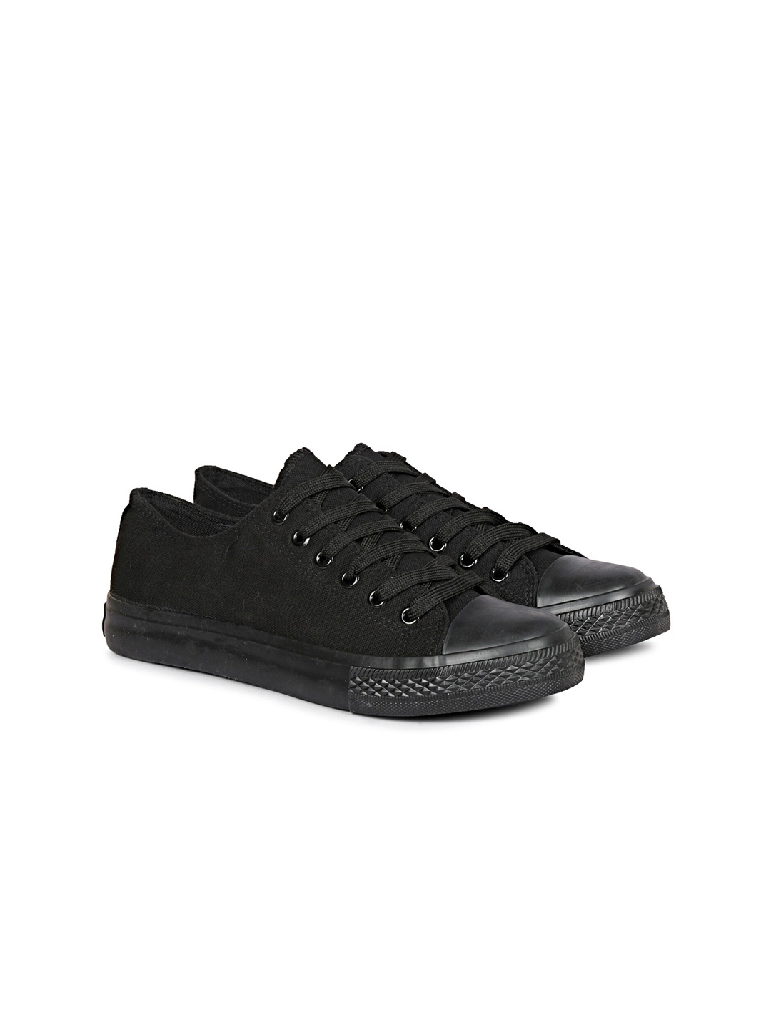 

MOZAFIA Women Canvas Lace-up Casual Low Top Sneakers, Black