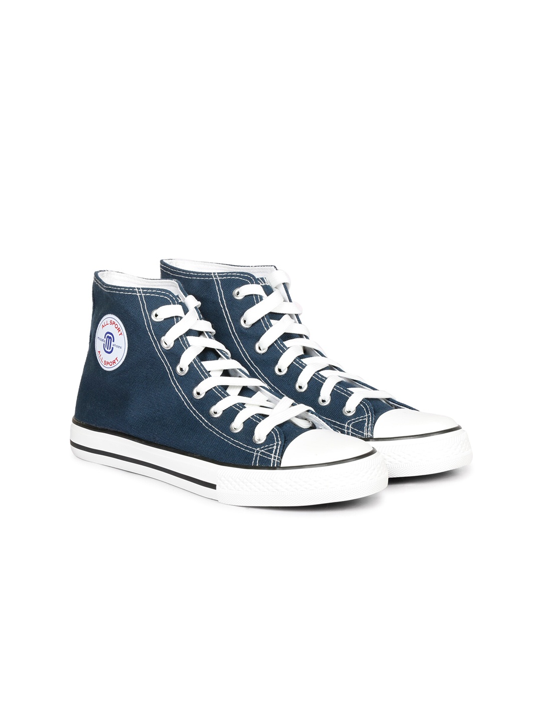

MOZAFIA Women Canvas Lace-up Casual High Top Sneakers, Navy blue