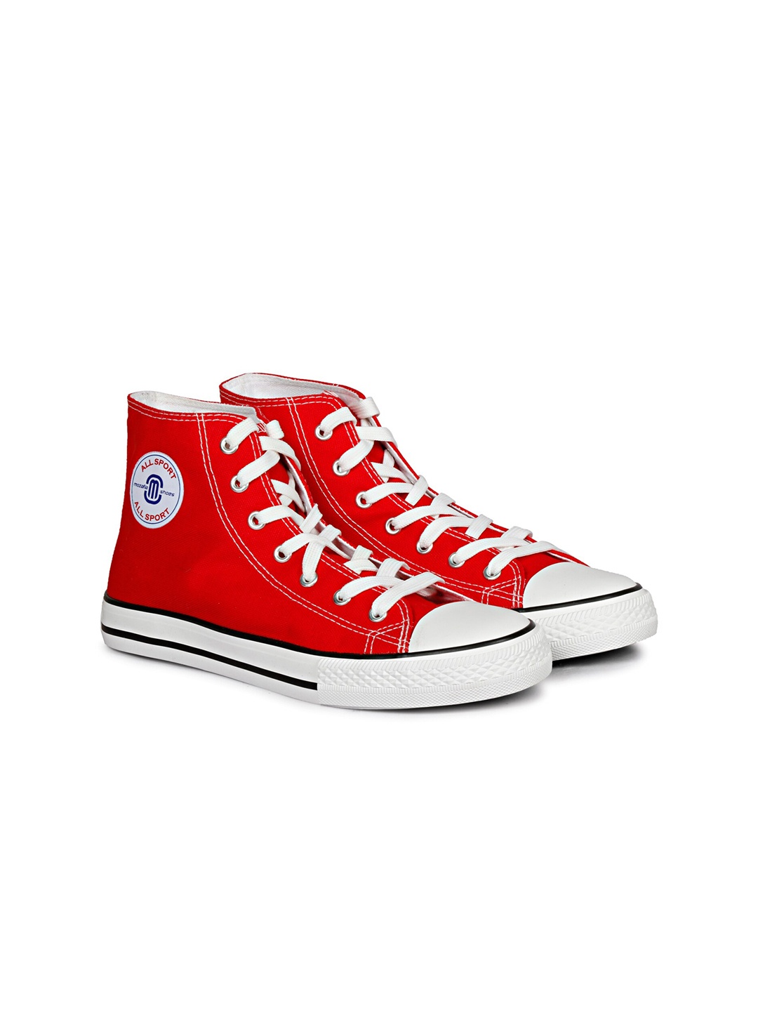 

MOZAFIA Women Canvas Lace-up Casual High Top Sneakers, Red