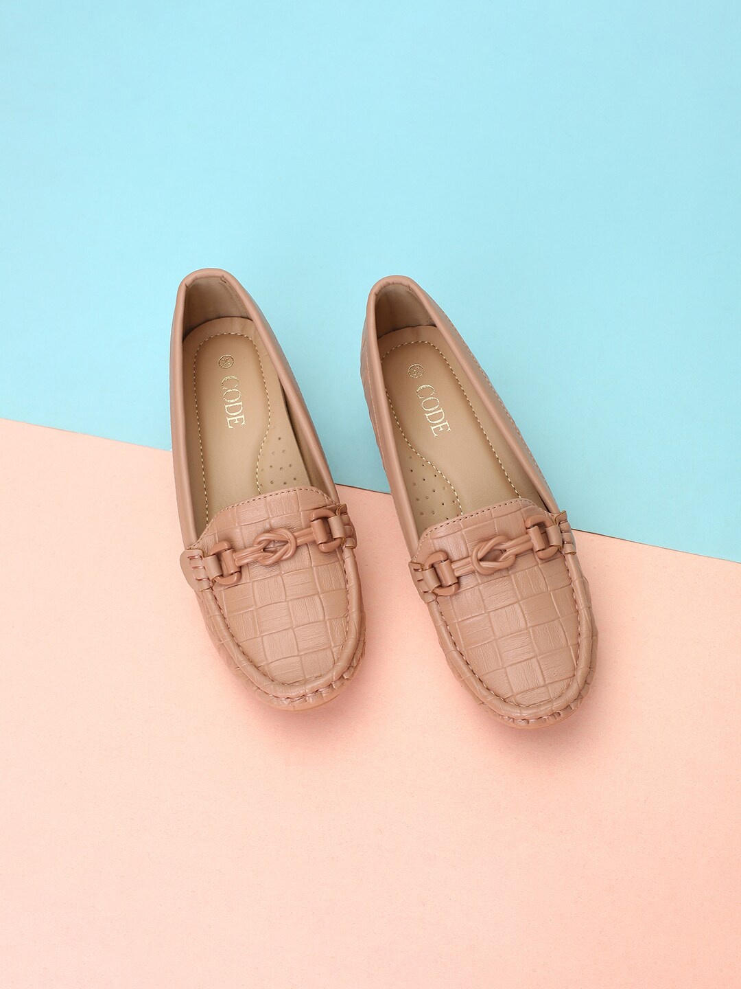 

CODE by Lifestyle Embellished Wedge Heel Loafers, Pink