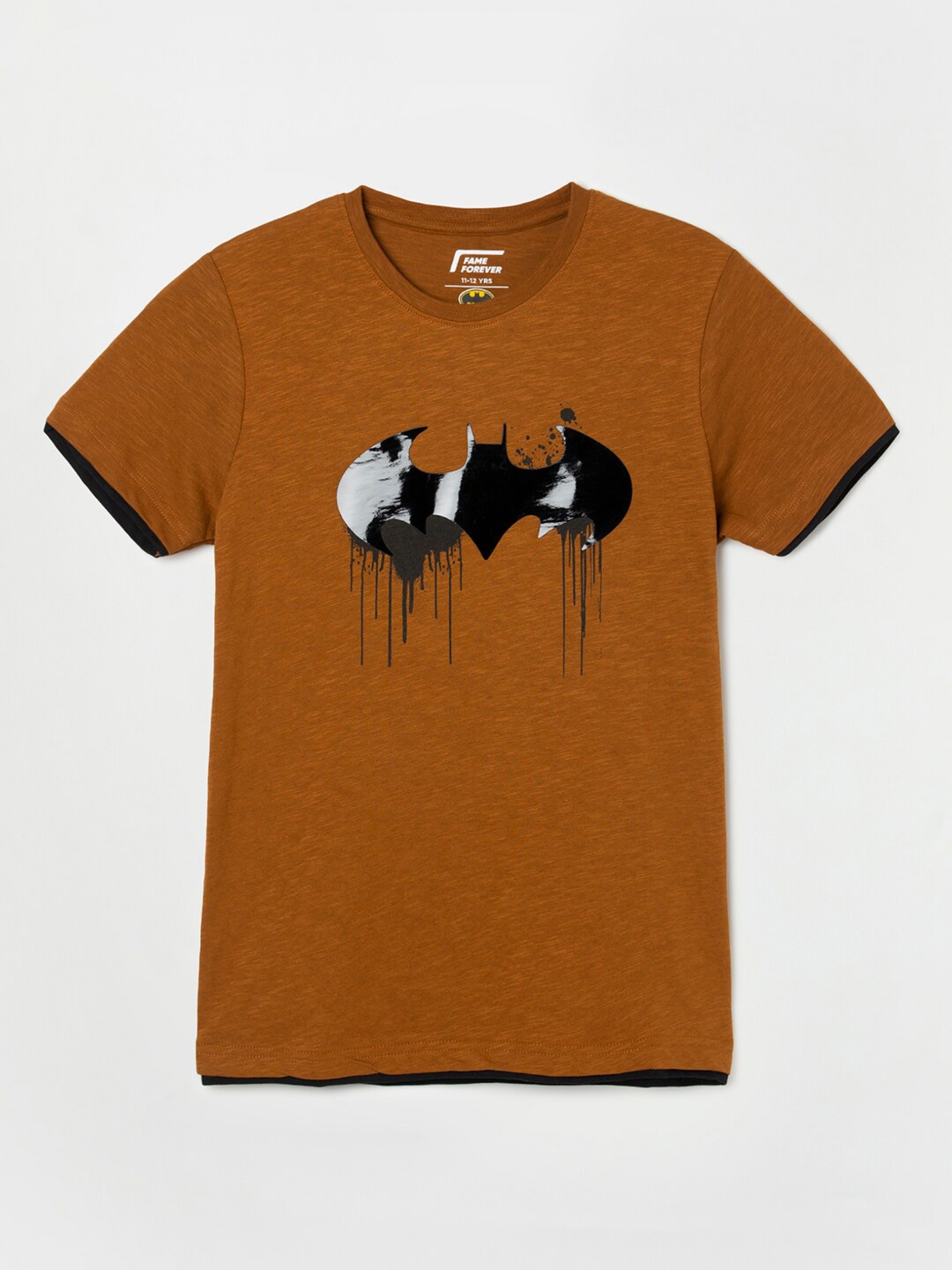 

Fame Forever by Lifestyle Boys Batman Printed Cotton T-shirt, Brown