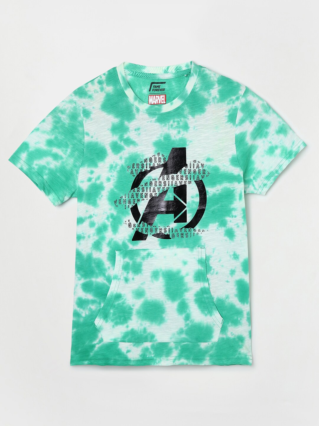 

Fame Forever by Lifestyle Boys Typography Avengers Printed Avengers Cotton T-shirt, Green