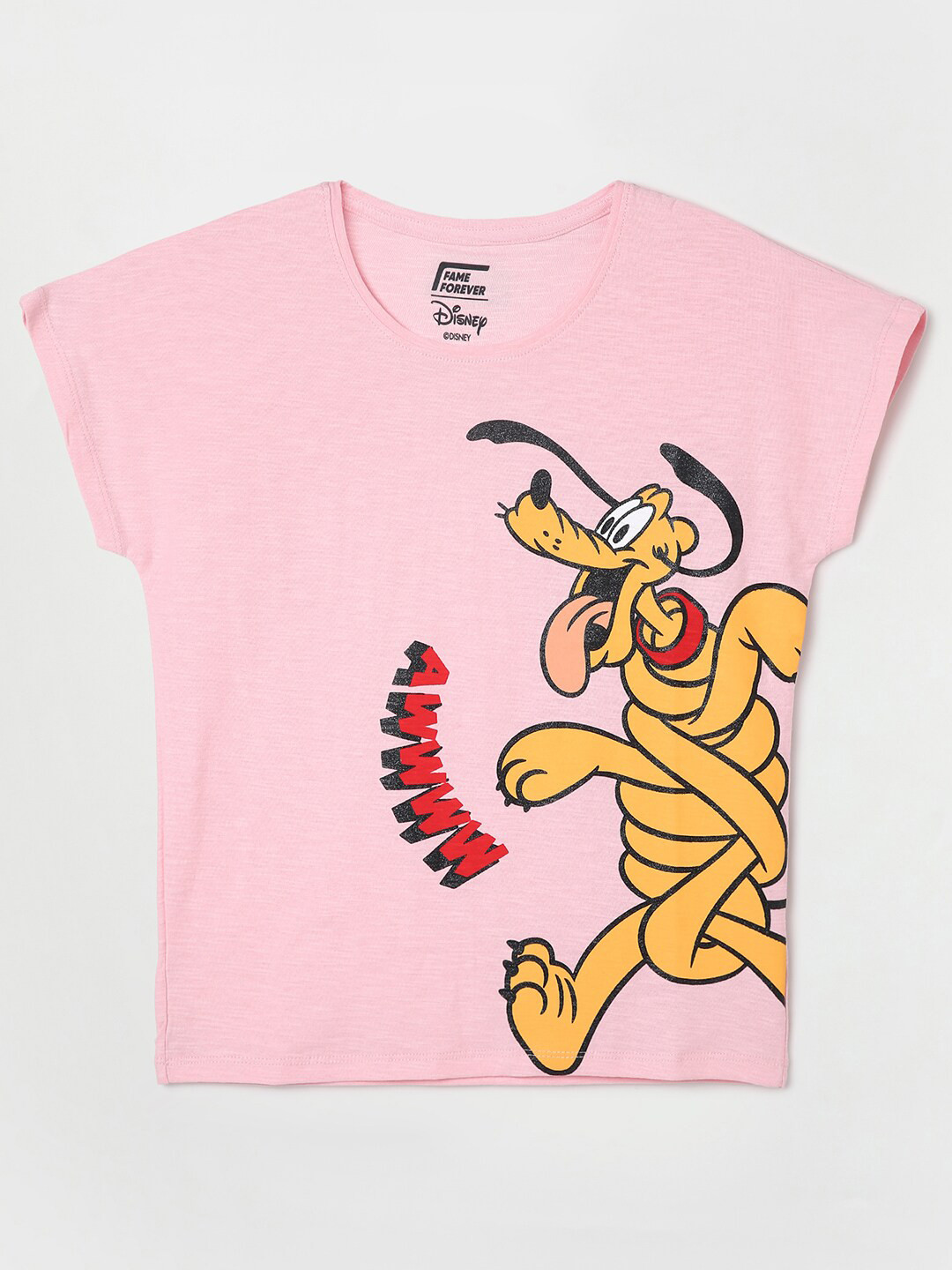 

Fame Forever by Lifestyle Girls Pluto Printed Cotton T-shirt, Pink