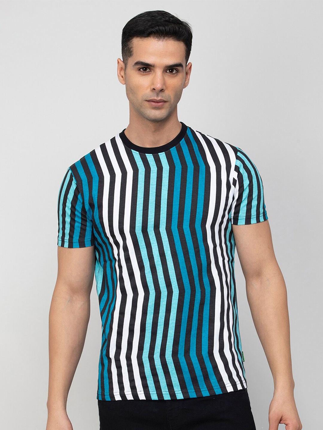 

Bossini Striped Cotton T-shirt, Green