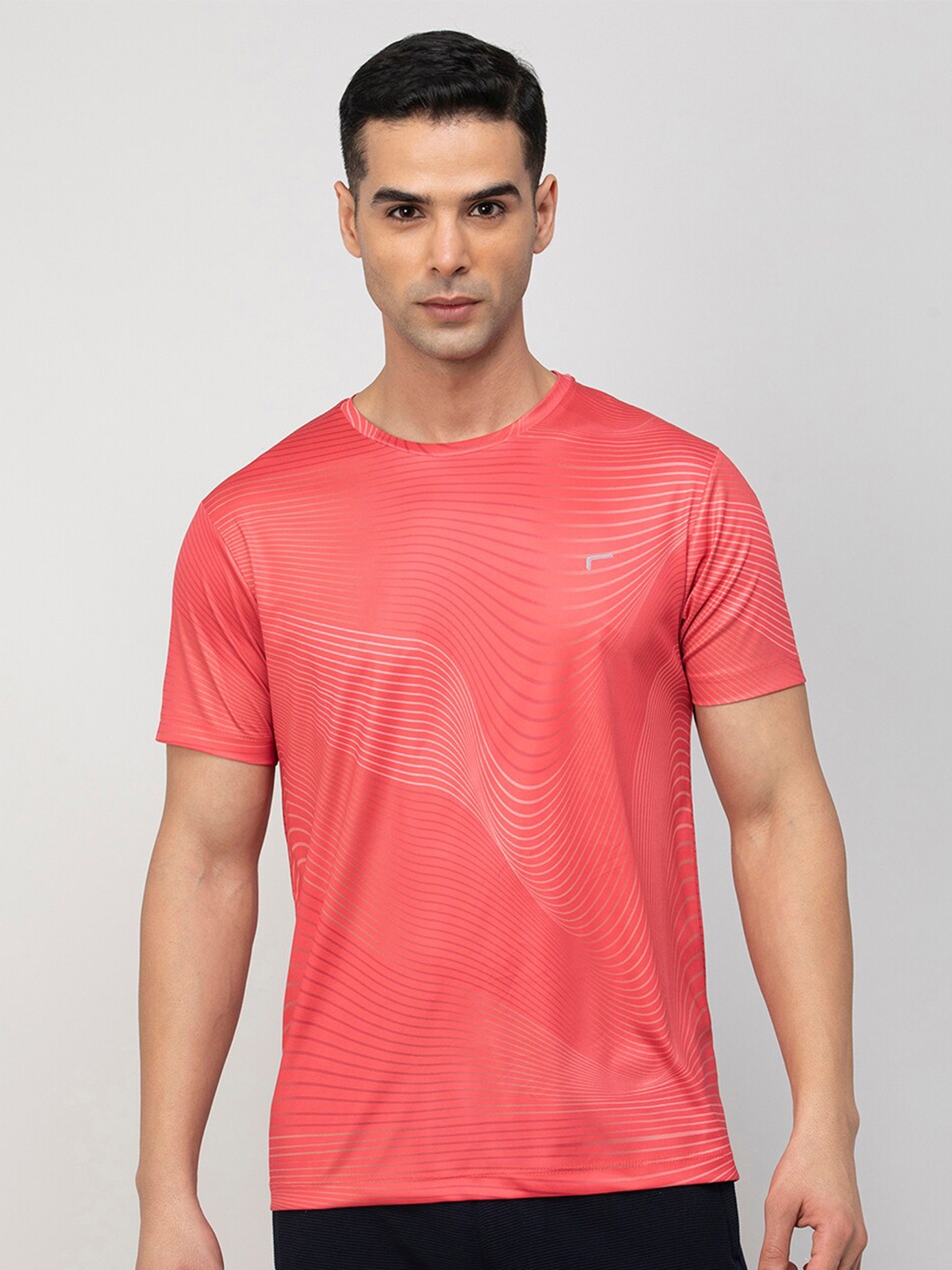 

Fame Forever by Lifestyle Geometric Printed Sports T-shirt, Red