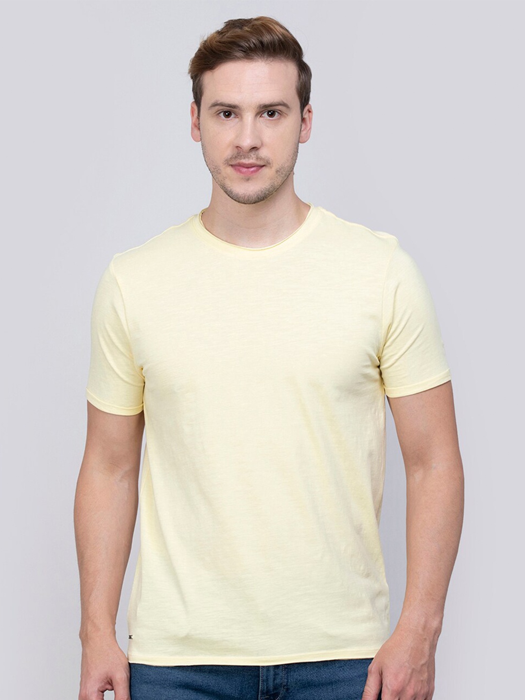 

Forca by Lifestyle Short Sleeve Round Neck Cotton T-shirt, Yellow