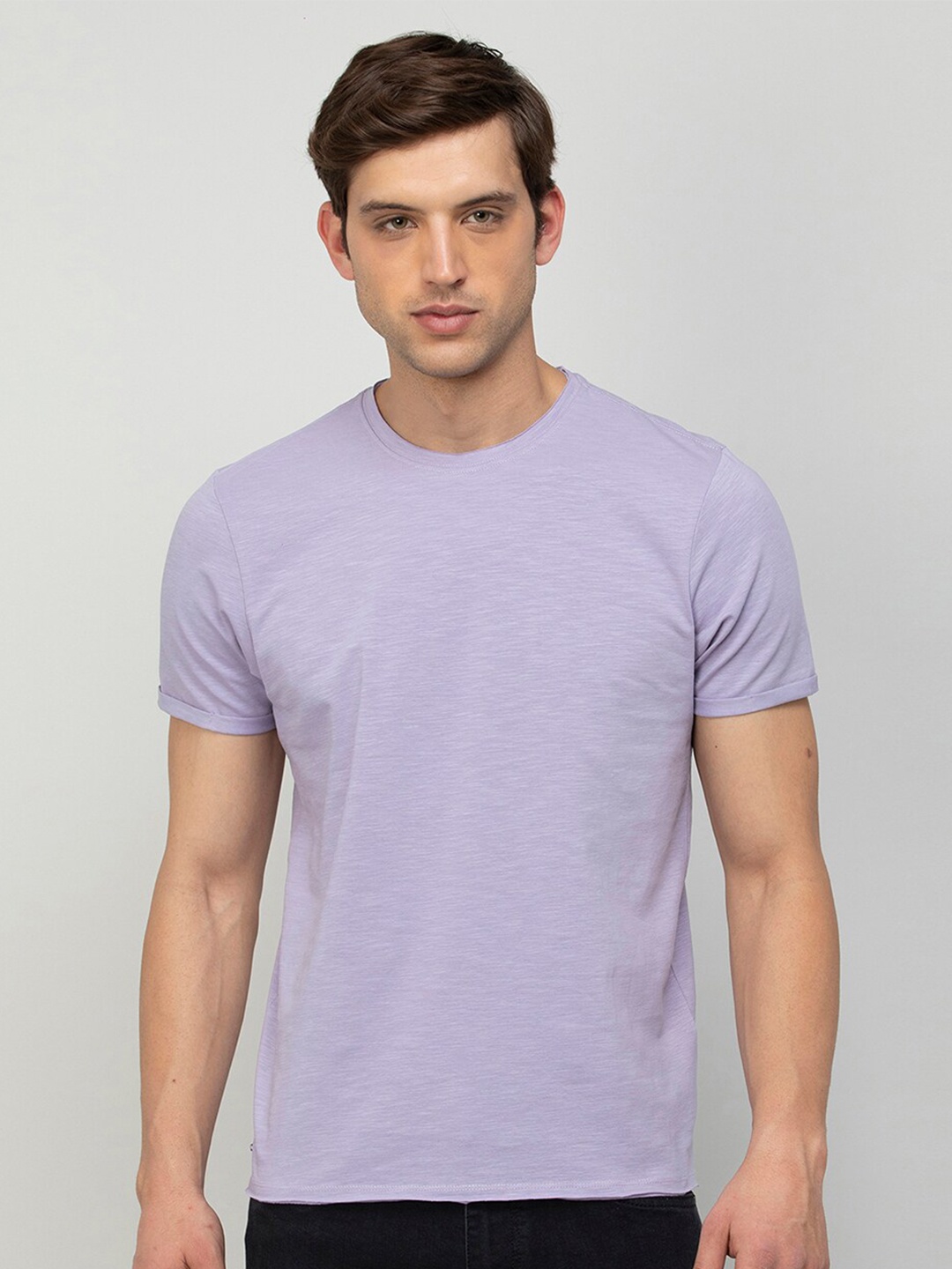 

Forca by Lifestyle Round Neck Cotton T-shirt, Purple