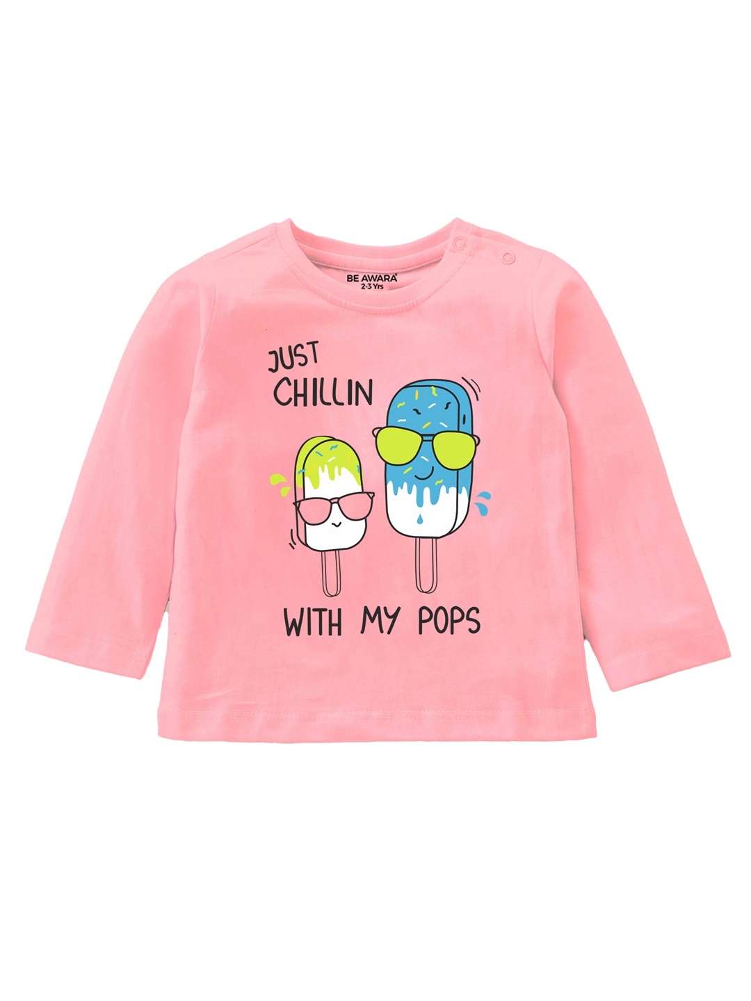 

BE AWARA Kids Graphic Printed T-shirt, Pink