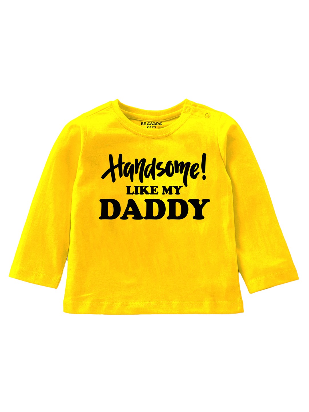 

BE AWARA Infants Typography Printed Relaxed Fit T-shirt, Yellow