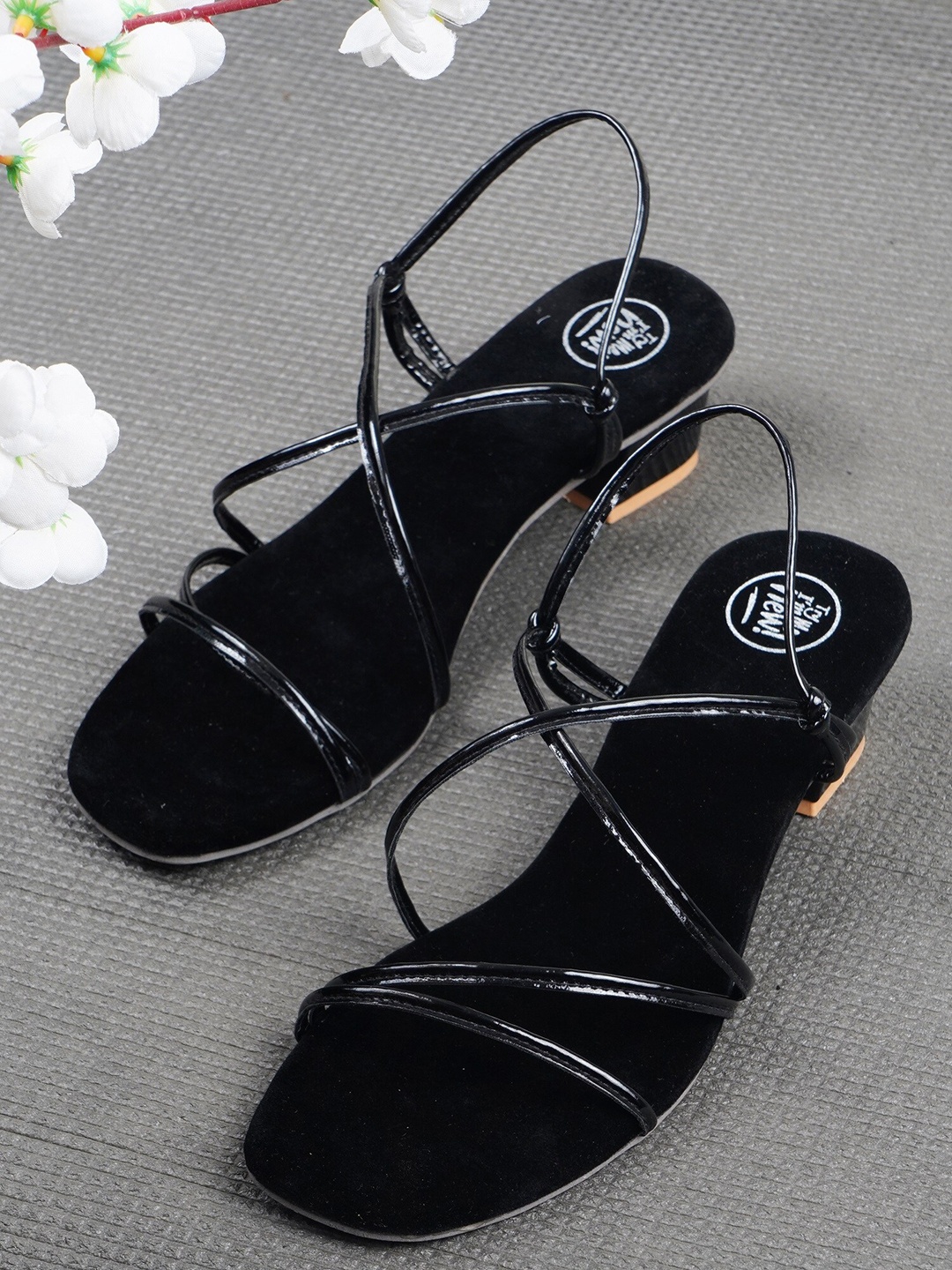 

Try Me Open Toe Block Heel, Black