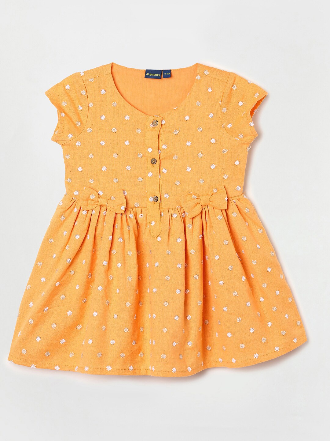 

Juniors by Lifestyle Girls Pure Cotton Printed Dress, Orange