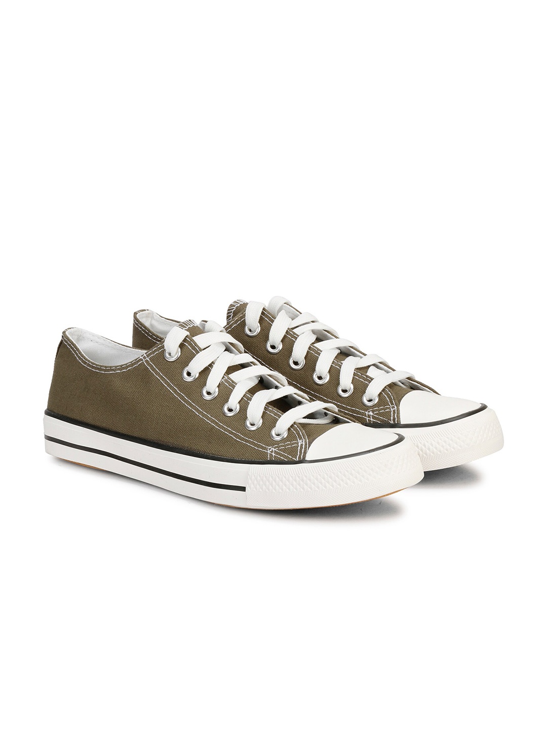 

MOZAFIA Men Canvas Lace-up Casual Low Top Sneakers, Olive