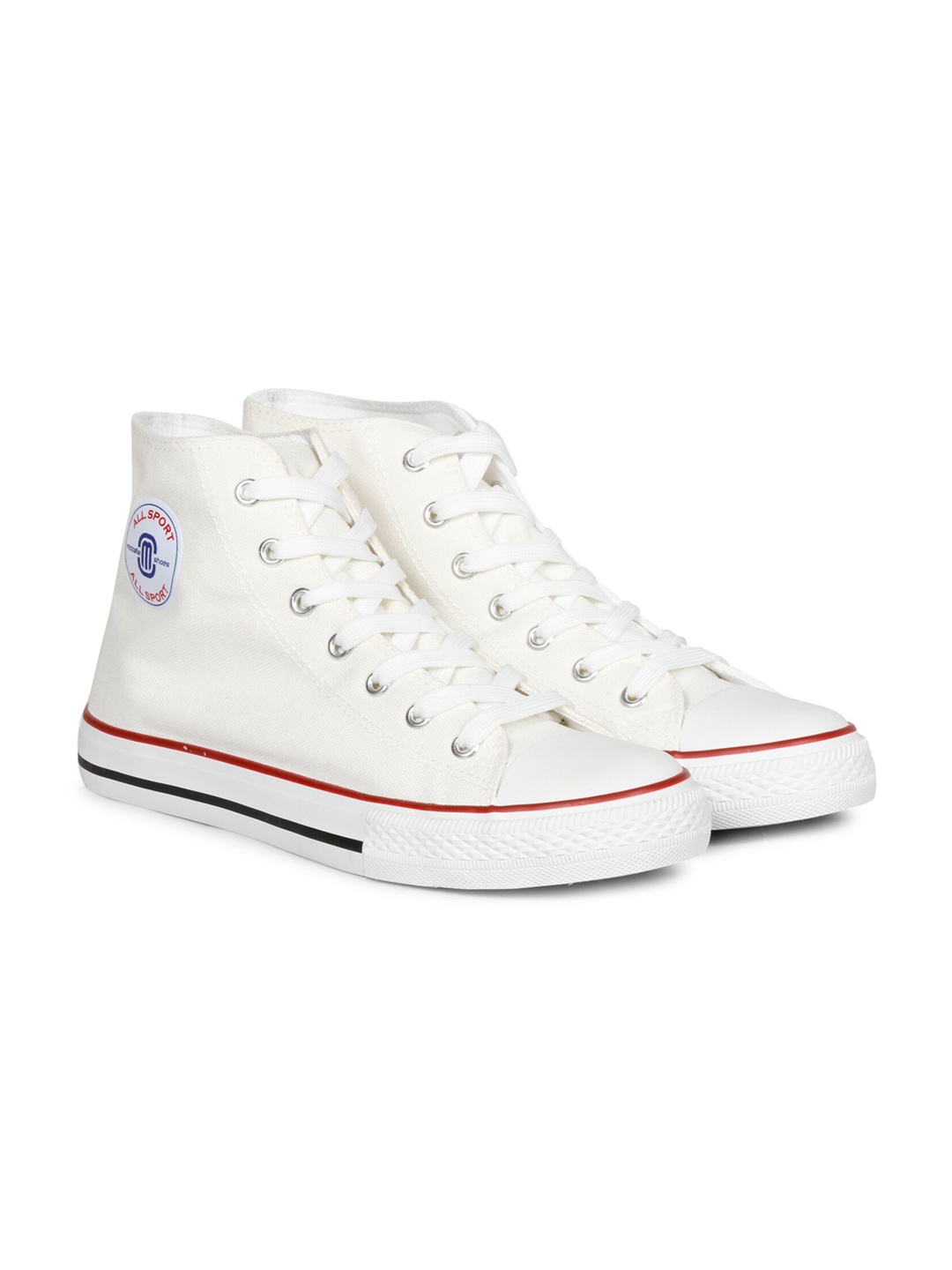 

MOZAFIA Men Canvas Lace-up Casual High Top Sneakers, White