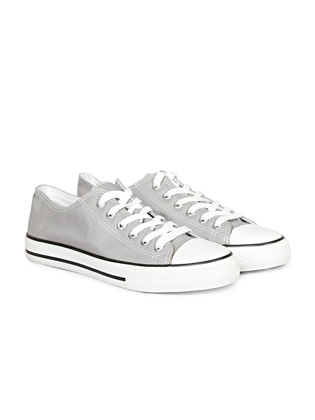 

MOZAFIA Men Canvas Lace-up Casual Low Top Sneakers, Grey