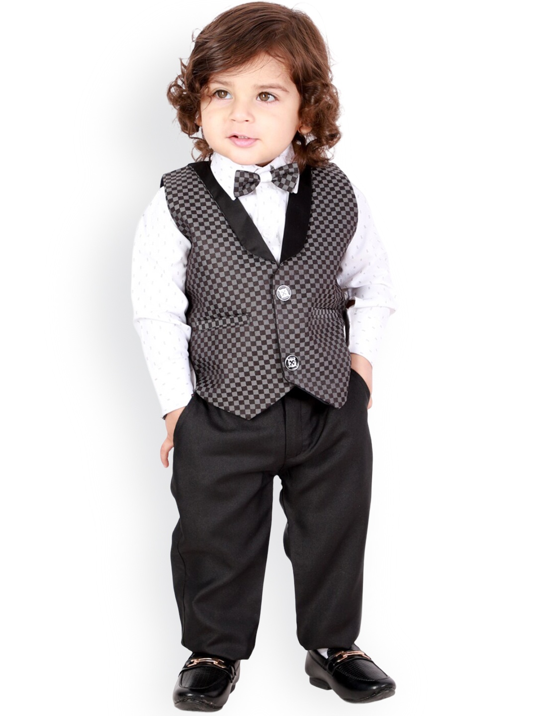 

KID1 Boys Self-Design 4-Piece Suit, Black