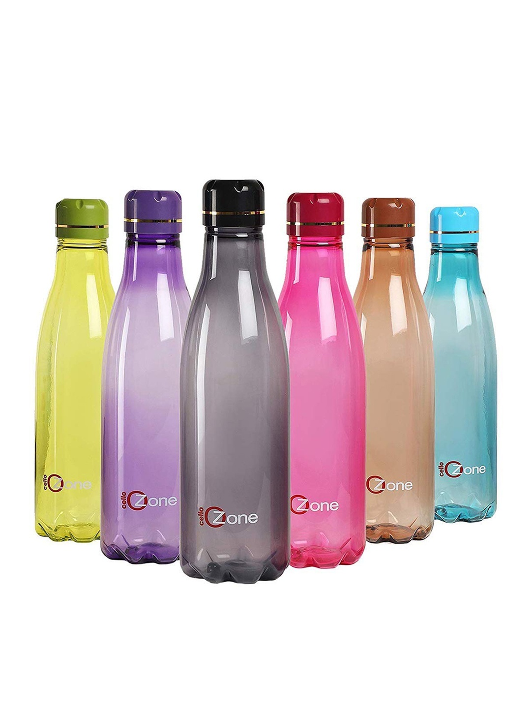 

Cello Ozone 6 Pcs Multi-Coloured Plastic Fridge Water Bottles 1 L Each