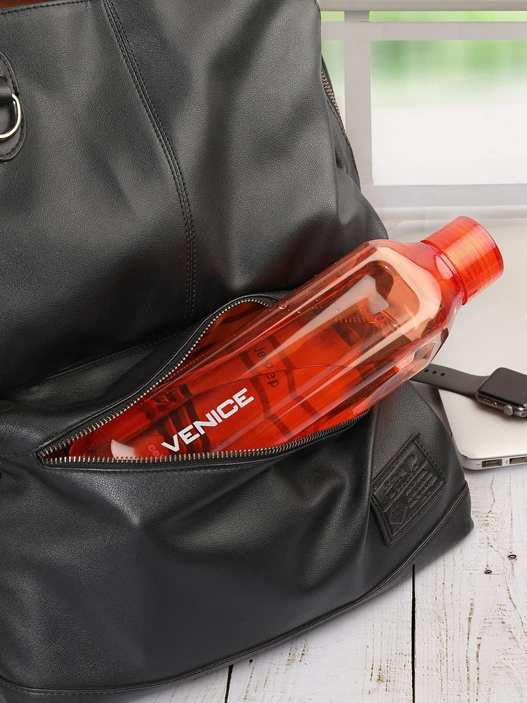 

Cello Venice Set of 5 Assorted Plastic Fridge Water Bottle-1 L, Multi