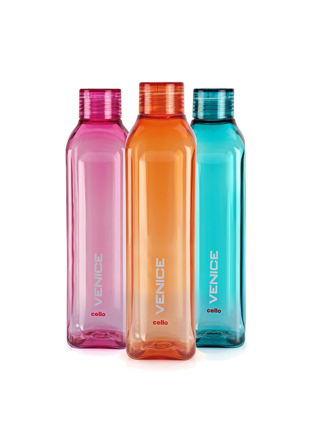 

Cello Set Of 3 Venice Printed Water Bottle, 1L each, Orange