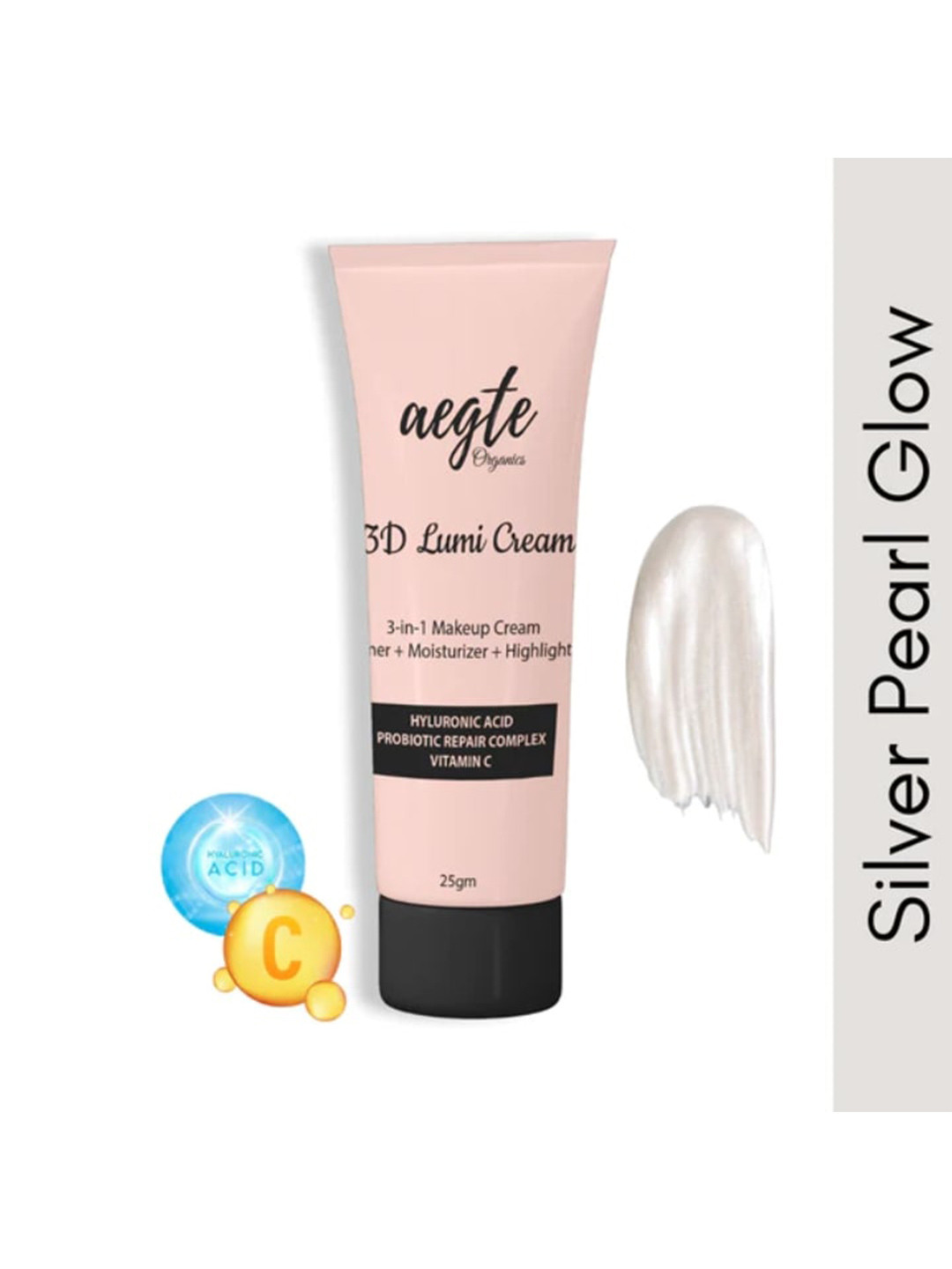 

Aegte 3D Lumi Strobe 3-In-1 Makeup Cream + Primer + Highlighter 25g - Silver Pearl Glow