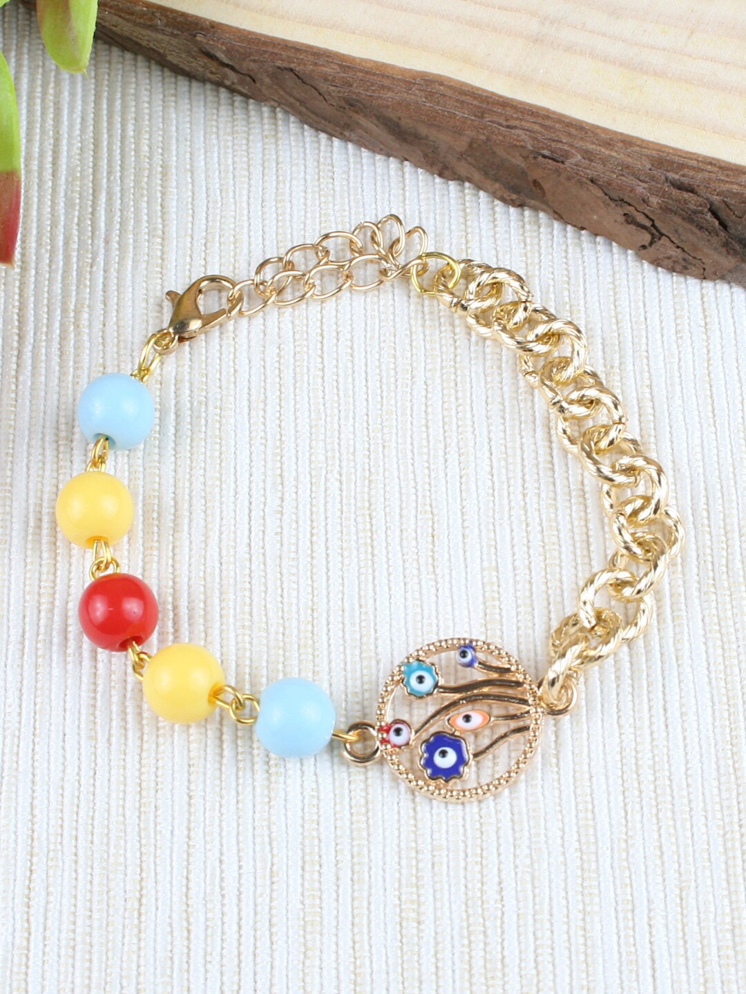 

Asthetika Kids Girls Gold-Plated Beads Charm Bracelet