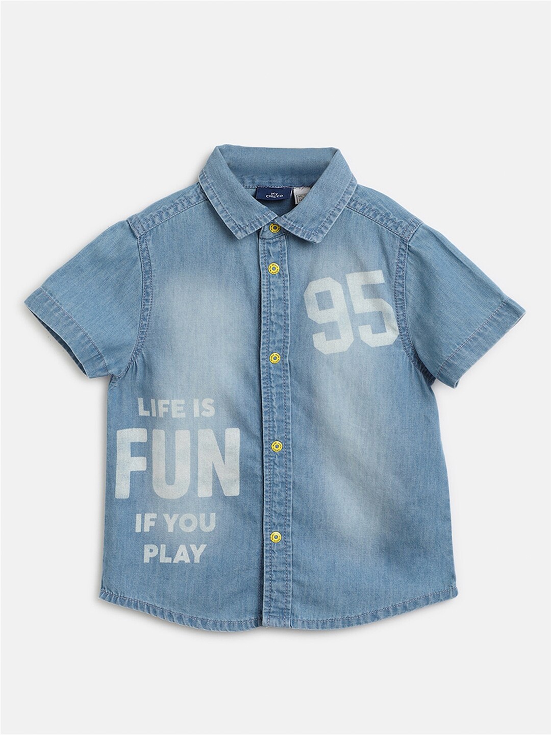 

Chicco Boys Relaxed Typography Printed Casual Cotton Shirt, Blue