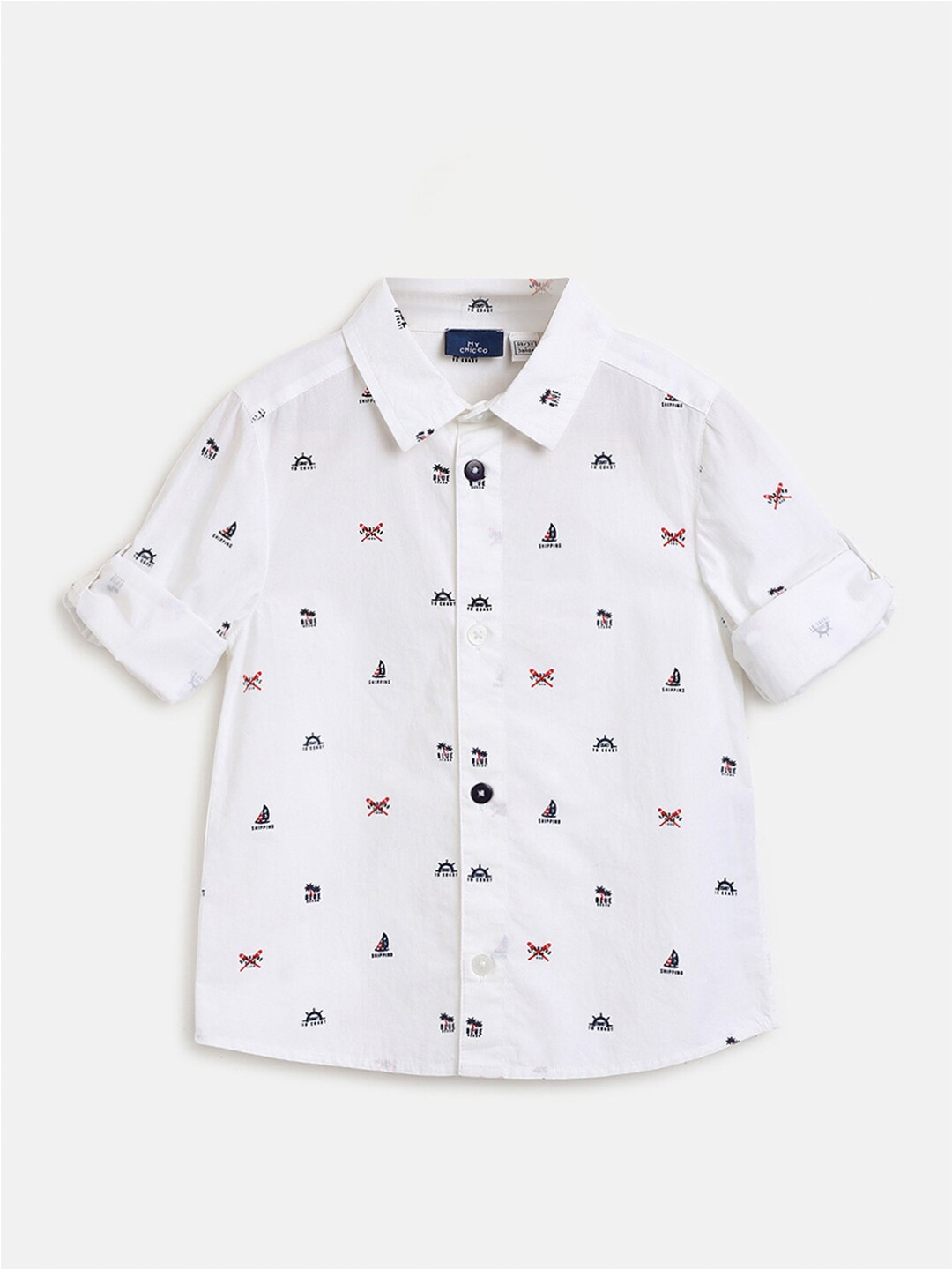 

Chicco Boys Relaxed Printed Cotton Casual Shirt, White