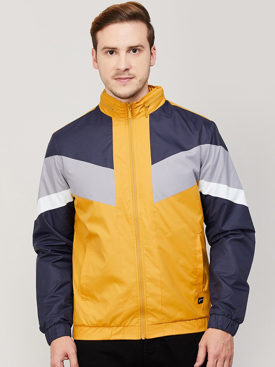

Fame Forever by Lifestyle Colourblocked Puffer Jacket, Yellow