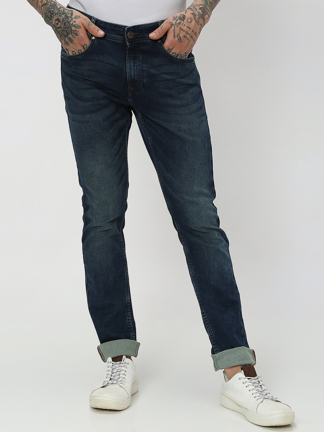 

Mufti Men Skinny Fit Light Fade Stretchable Jeans, Blue