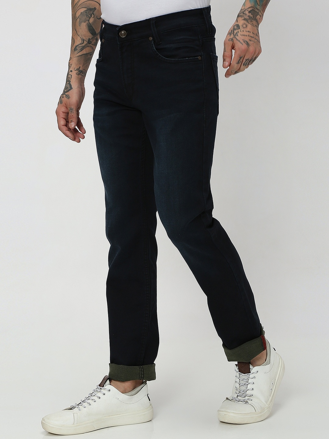 

Mufti Men Straight Fit Light Fade Stretchable Jeans, Navy blue