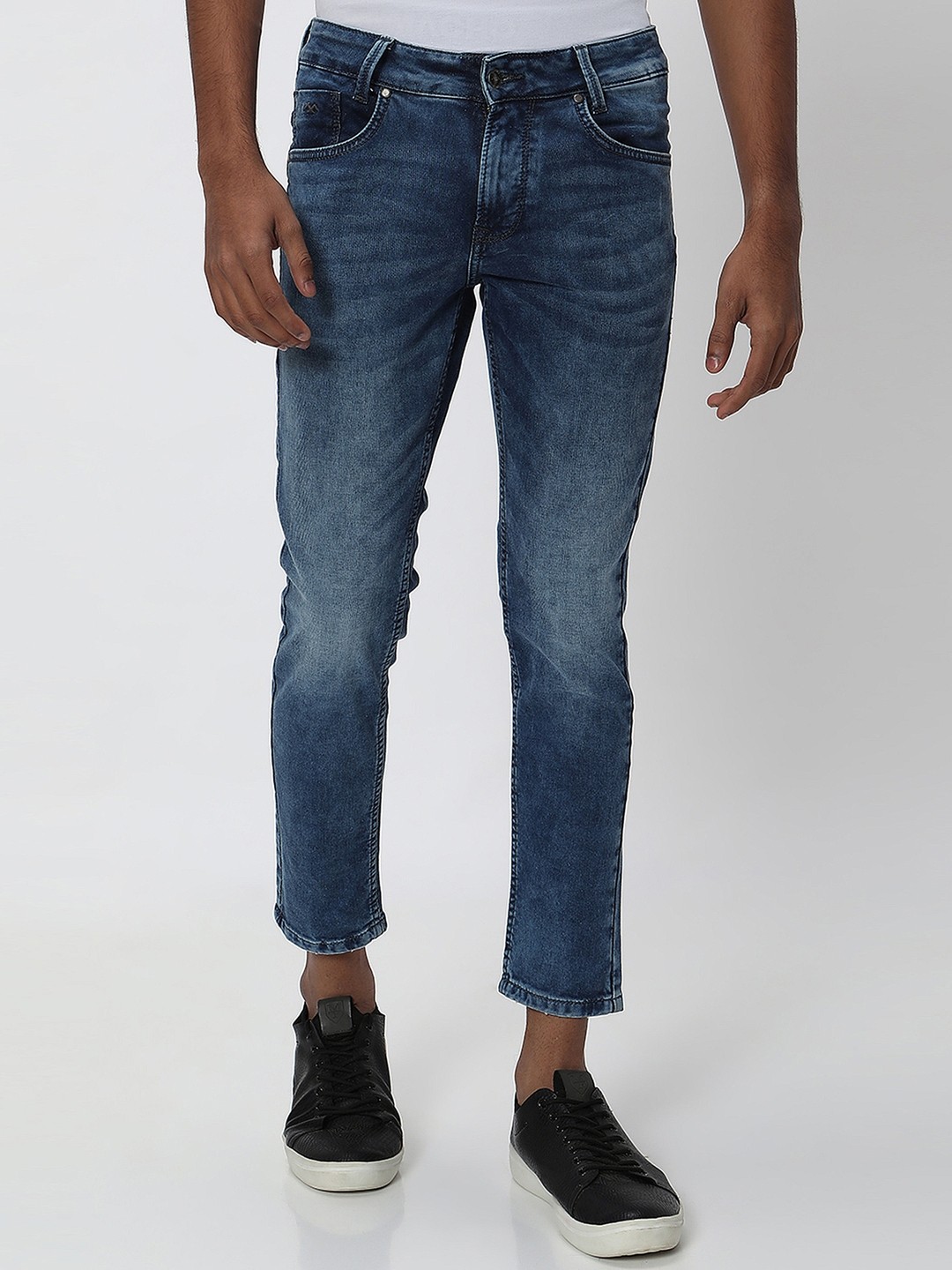 

Mufti Men Slim Fit Heavy Fade Stretchable Jeans, Navy blue