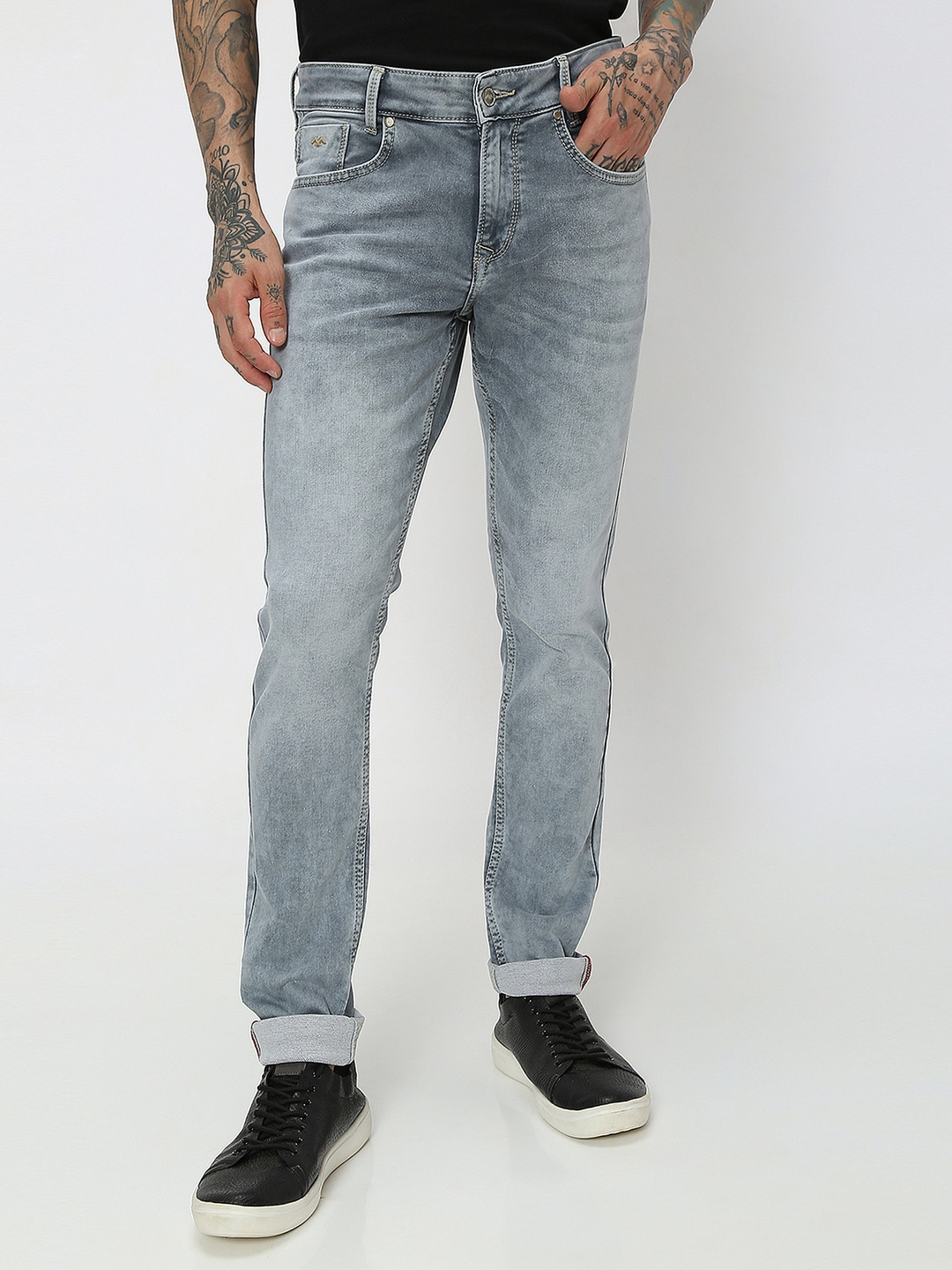 

Mufti Men Skinny Fit Heavy Fade Stretchable Jeans, Grey