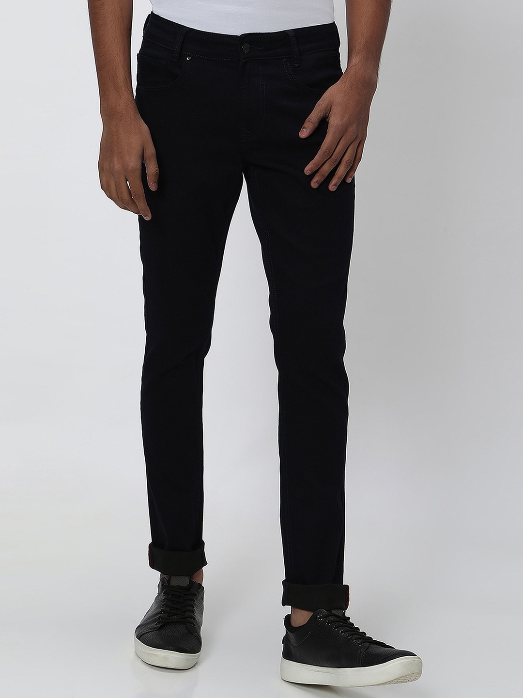 Mufti Men Skinny Fit Stretchable Jeans, Navy blue