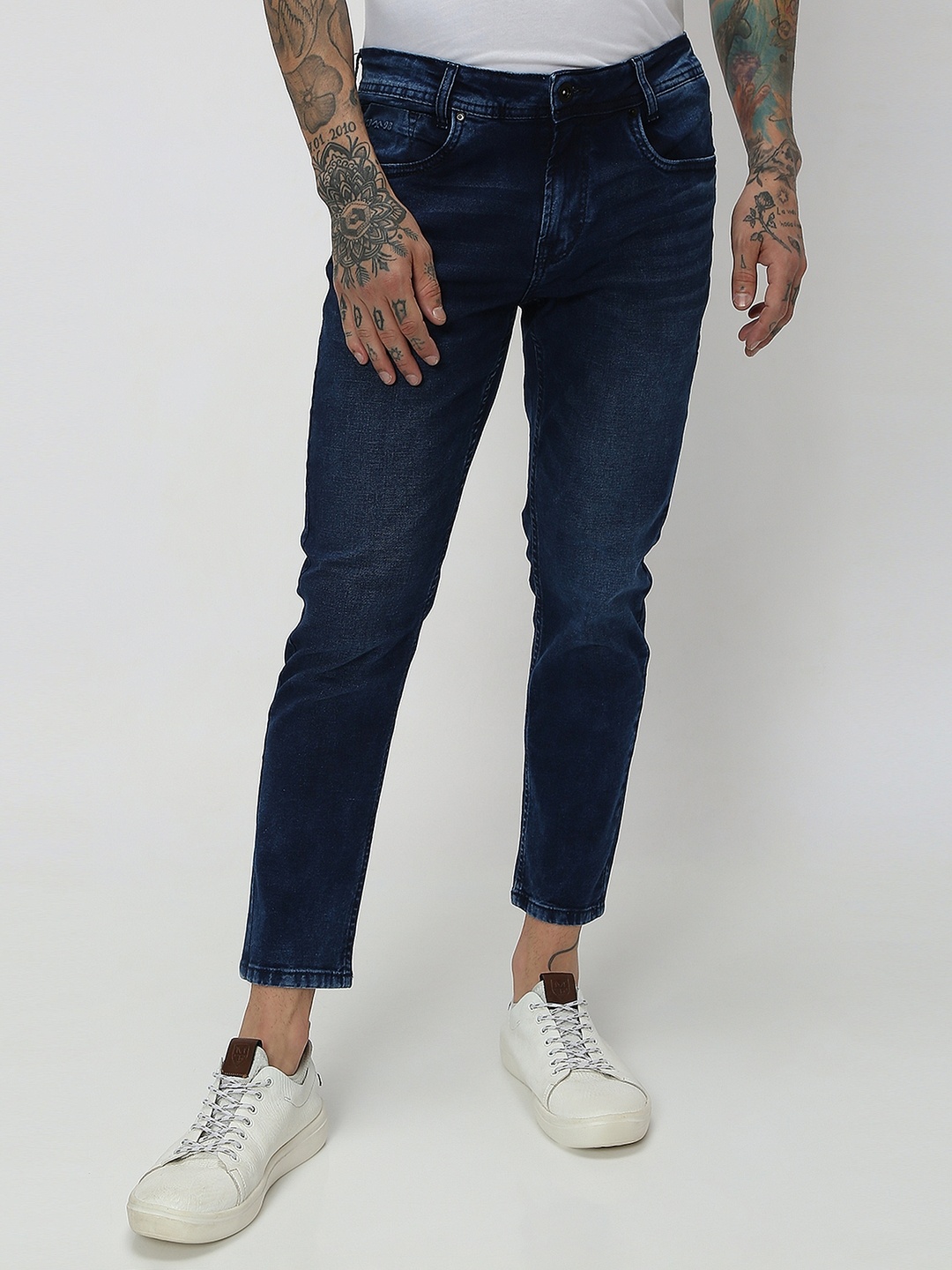 

Mufti Men Slim Fit Light Fade Stretchable Jeans, Navy blue