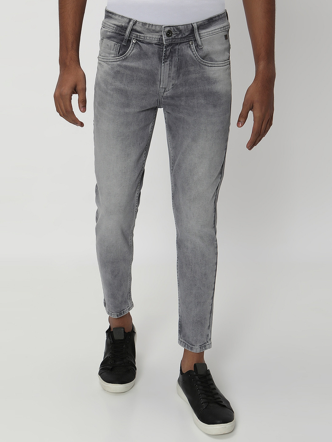 

Mufti Men Slim Fit Heavy Fade Stretchable Jeans, Grey