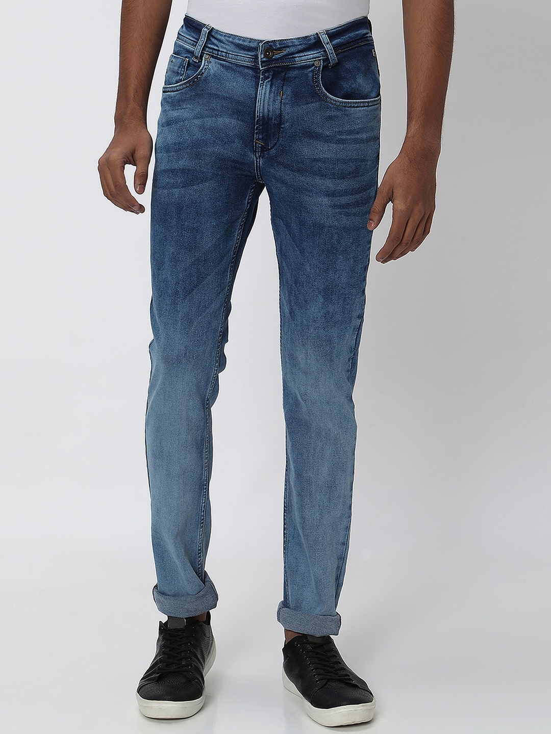

Mufti Men Slim Fit Heavy Fade Stretchable Jeans, Blue