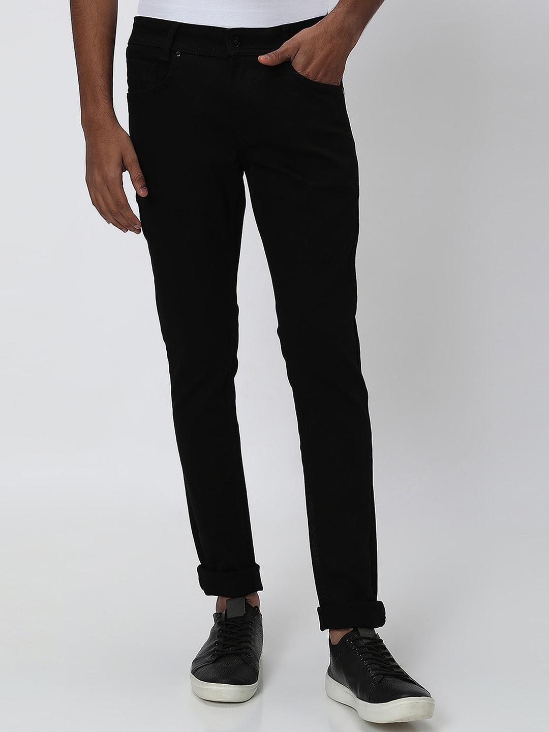 

Mufti Men Black Skinny Fit Stretchable Cotton Jeans