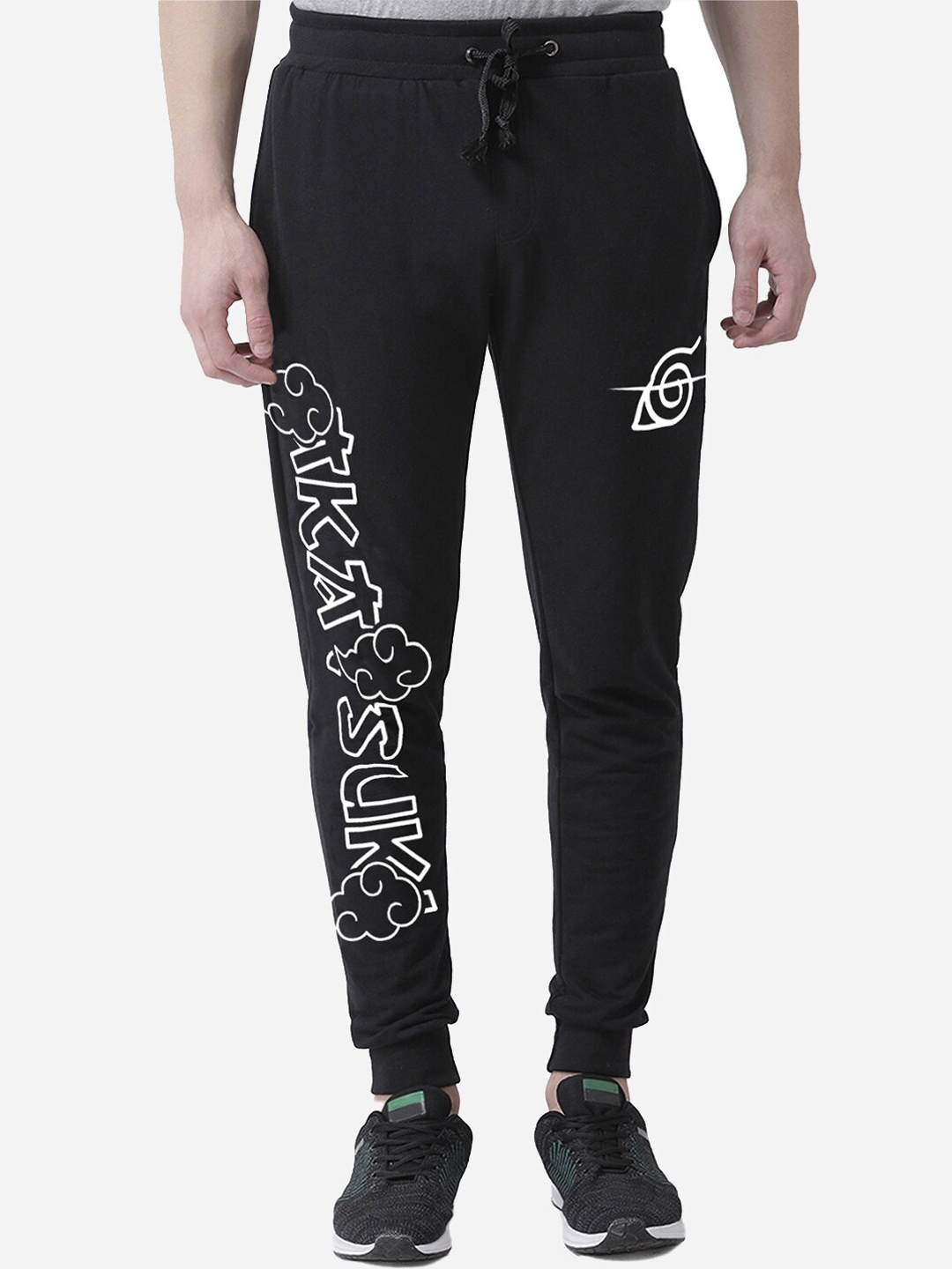 

COMICSENSE Men Naruto Anime Printed Training & Gym Joggers, Black
